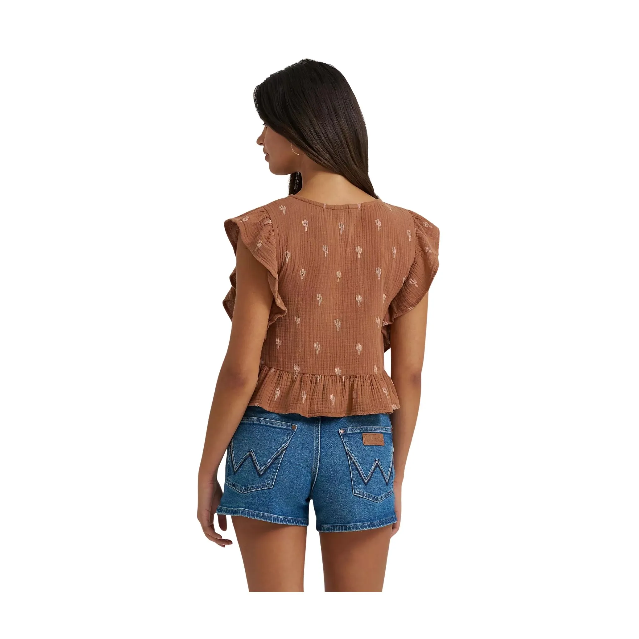 Wrangler Women's Gauzy Flutter Sleeve Blouse - Image 2