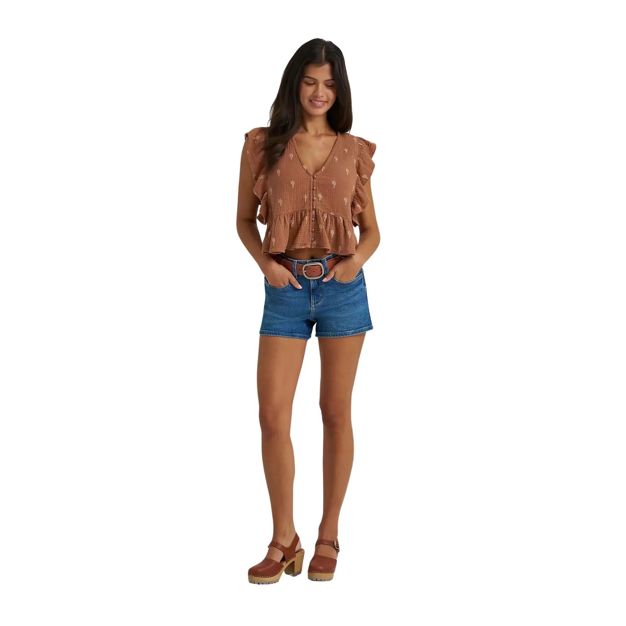 Wrangler Women's Gauzy Flutter Sleeve Blouse - Image 3