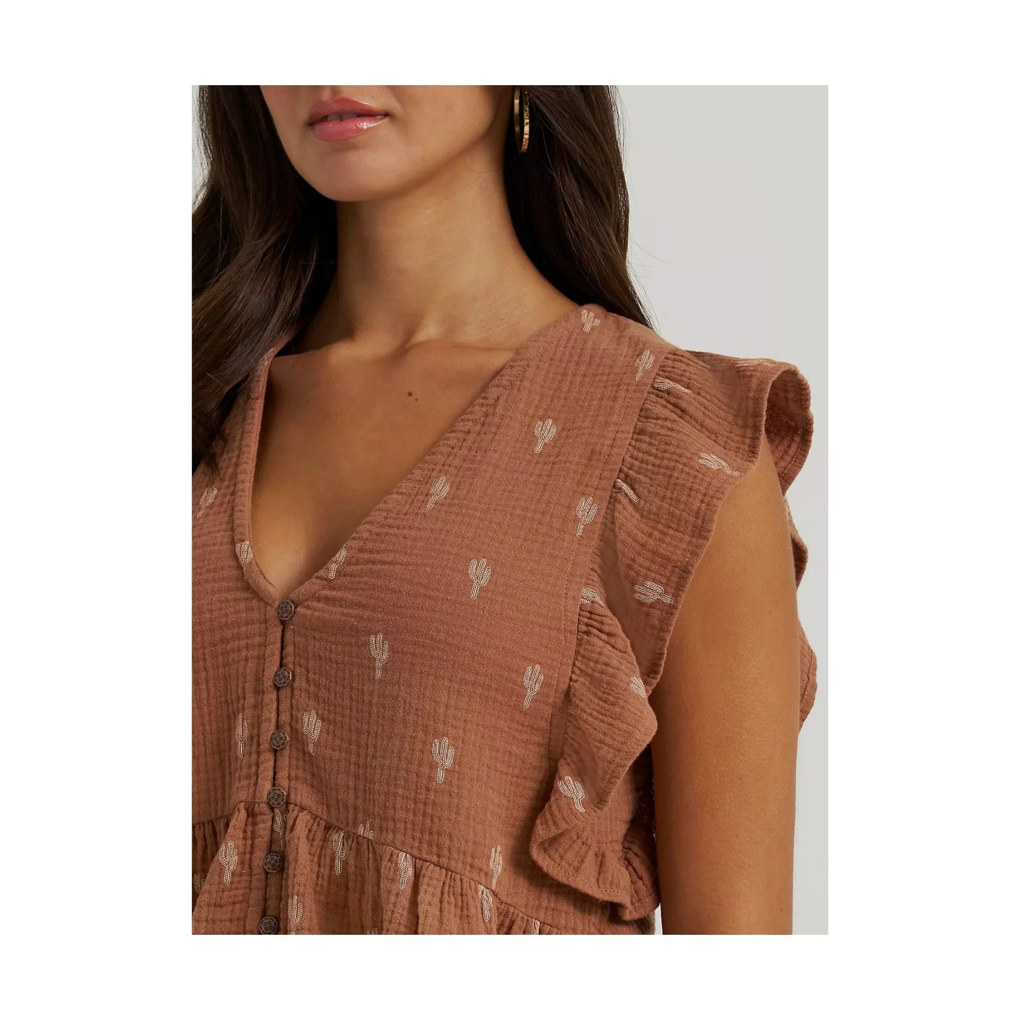 Wrangler Women's Gauzy Flutter Sleeve Blouse - Image 4