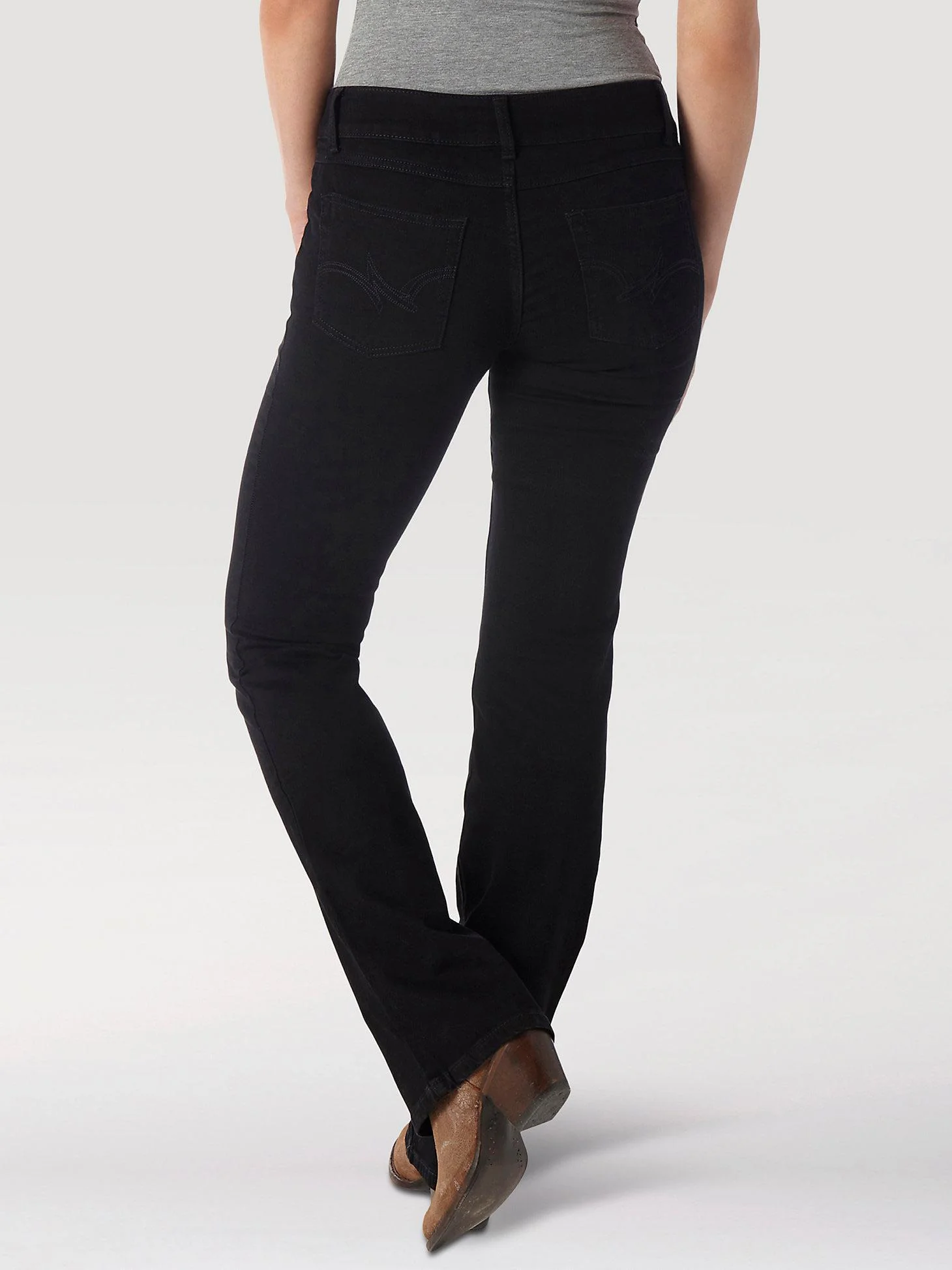 Wrangler Women's Essential Mid-Rise Bootcut Jean In Black - Image 2