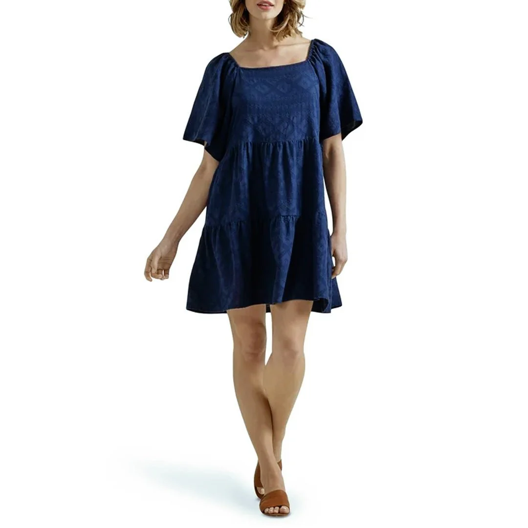 Wrangler Women's Navy Square Neck Tiered Dress - CLEARANCE - Image 2