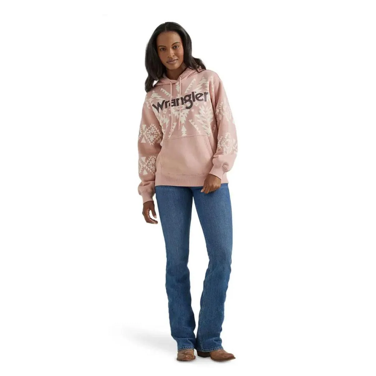 Wrangler Women's Punchy Hoodie Pink - CLEARANCE - Image 2