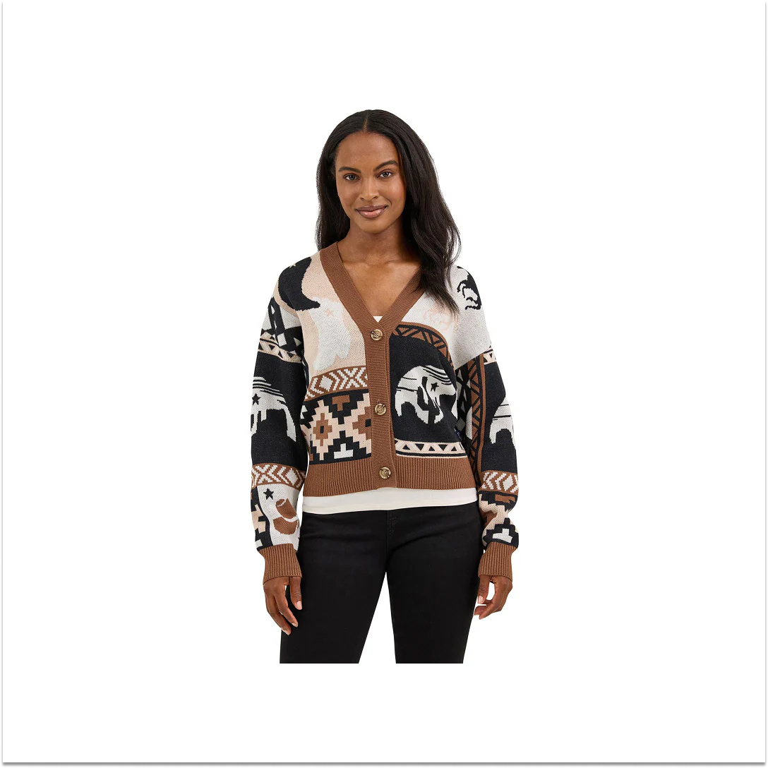 Wrangler Women's Punchy Sweater Cardigan Brown - Image 3