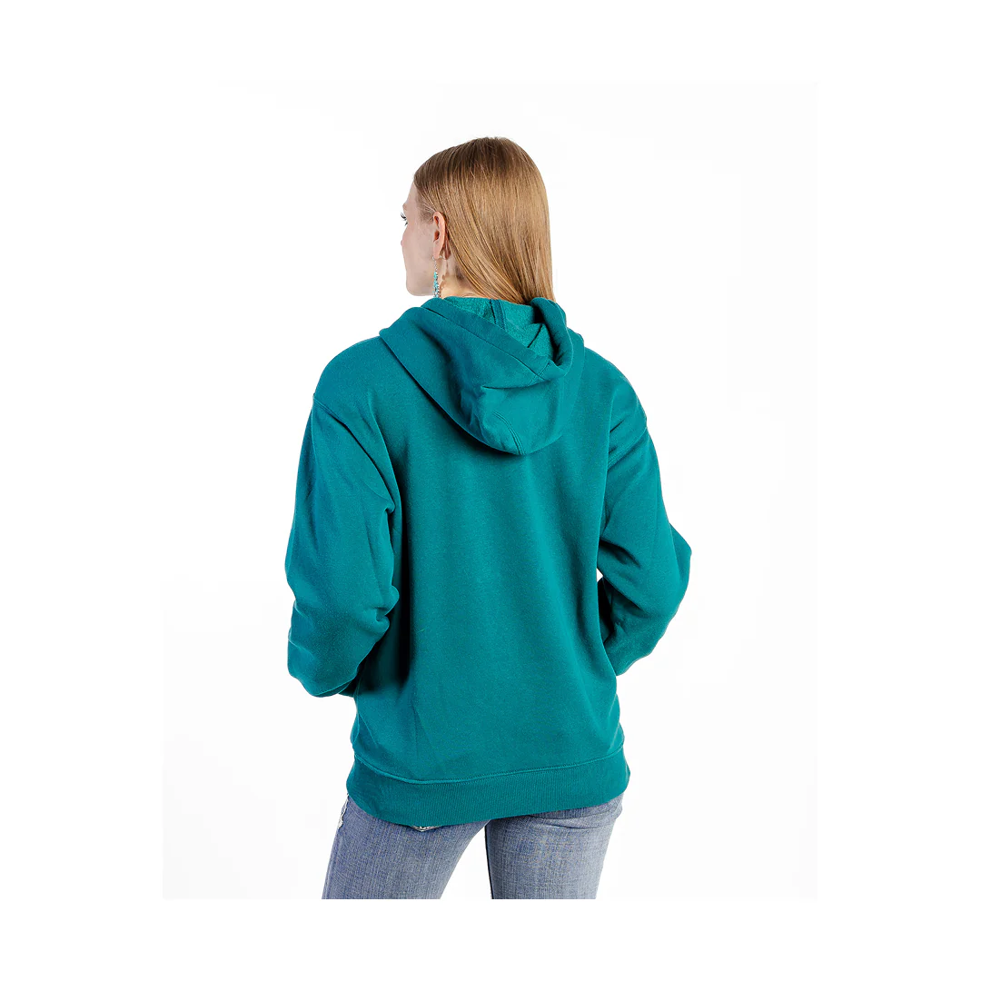 Wrangler Women's Retro Vintage Classic Hoodie Teal - Image 2