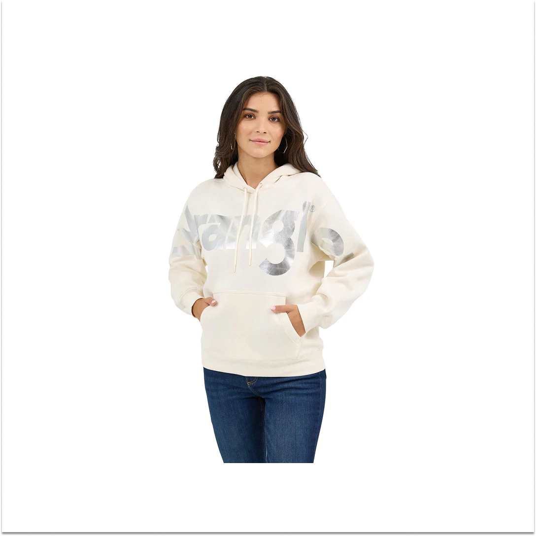 Wrangler Women's Vintage Classic Hoodie White - Image 4